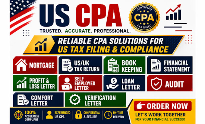 write, sign verified CPA letter, financial statement, expense ratio letter