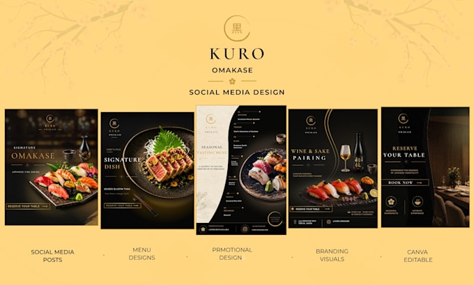 design japanese restaurant social media posts