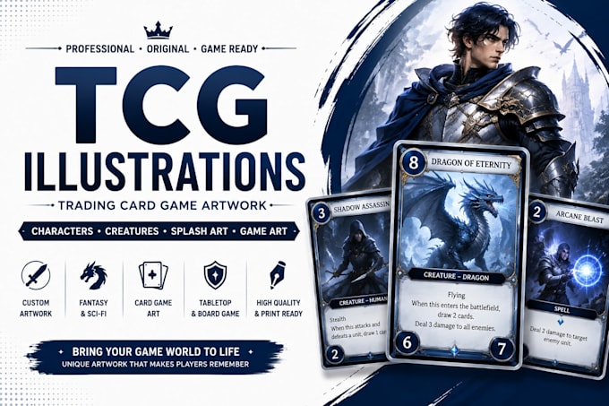 do custom tcg illustrations and trading card game artwork