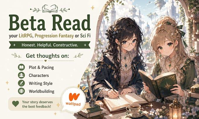 beta read your litrpg, progression fantasy or sci fi