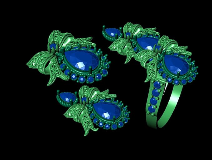 design any type of jewellery and render it with professional