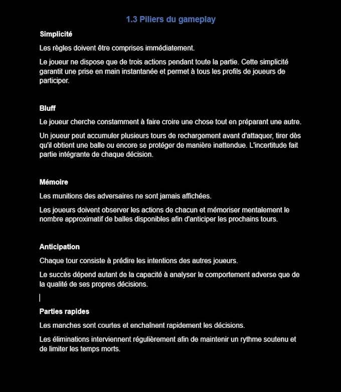 create a professional game design document for your video game