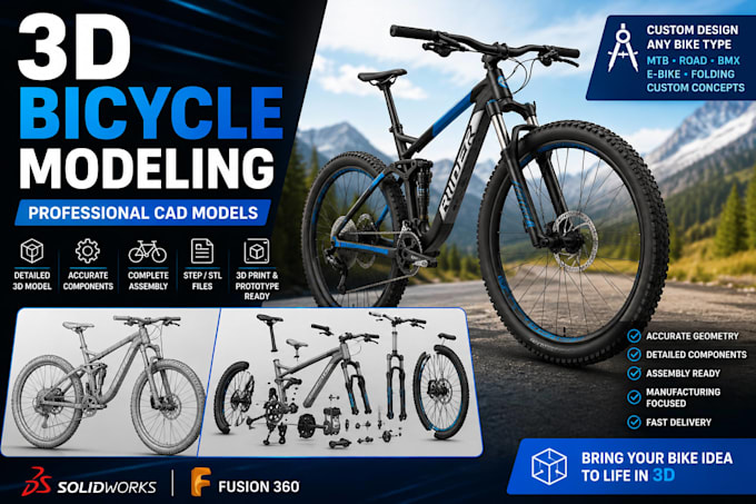 create a professional 3d bicycle model in solidworks