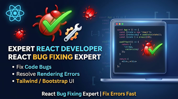 fix react bugs and build a responsive react frontend UI