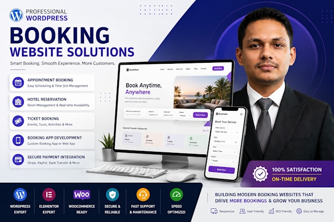 build hotel booking website appointment booking app ticket booking