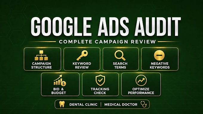 do google ads audit and optimization for dental clinic, dentist, doctor campaign