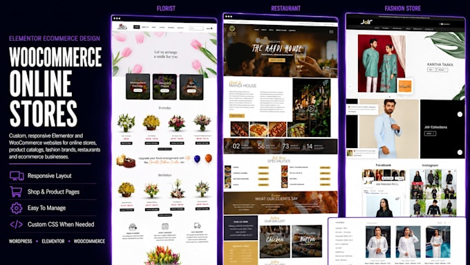 build a woocommerce wordpress ecommerce website elementor