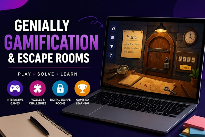 create genially gamification, interactive games and digital escape rooms
