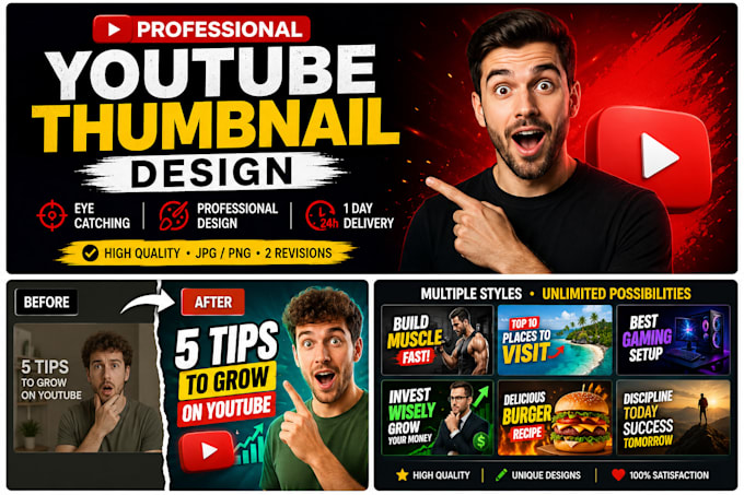 design a professional youtube thumbnail for your channel