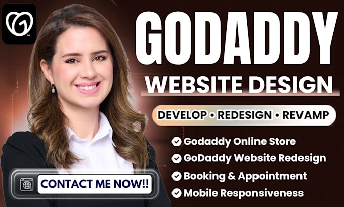 develop godaddy website, godaddy builder website, godaddy redesign, online store