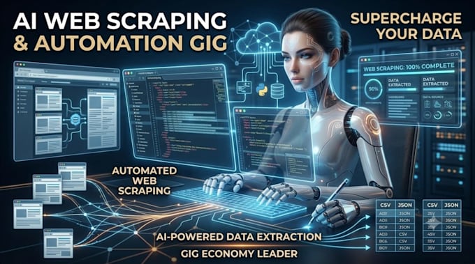 do web scraping, data extraction, and python automation bot