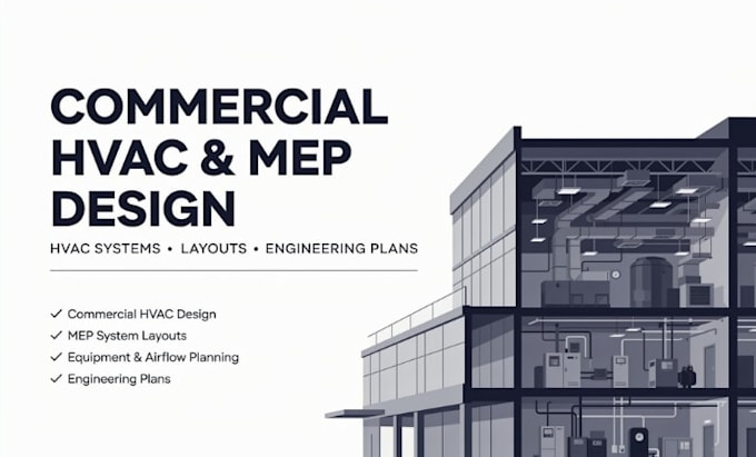 design commercial hvac and mep systems, layouts and engineering plans