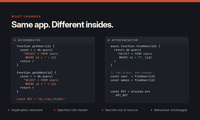 fix and refactor ai code into a solid production codebase
