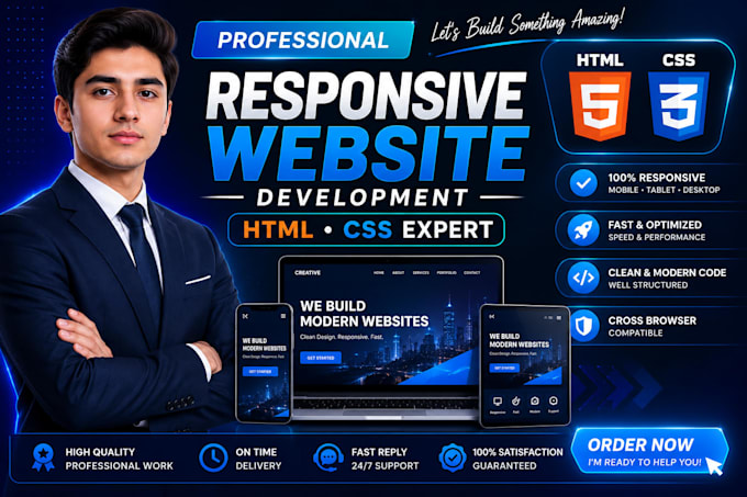 create a responsive webpage with HTML and CSS