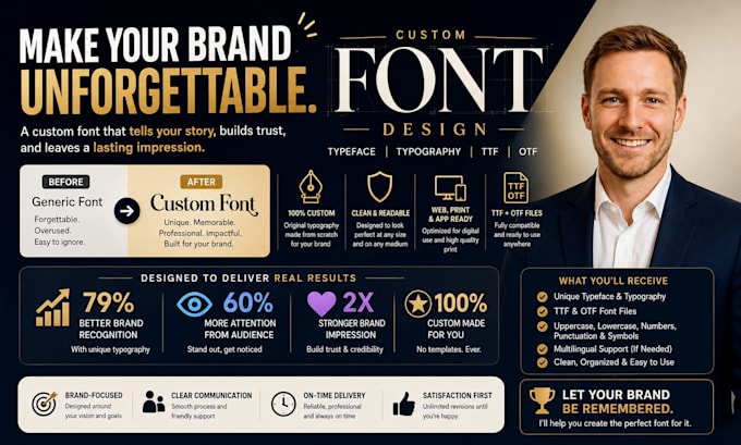 design custom font typeface typography ttf otf logo wordmark lettering