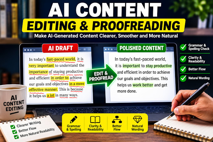 edit and proofread ai generated content