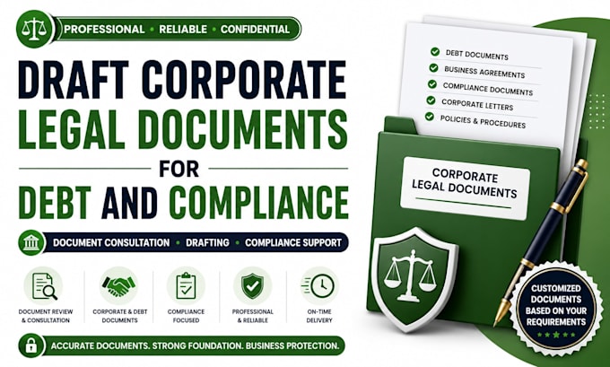 draft corporate legal documents for debt and compliance