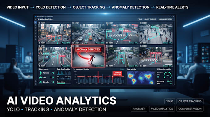 build ai video analytics system using yolo, object tracking and anomaly detect
