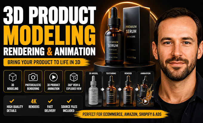 do 3d product modeling, 3d product rendering and 3d product animation