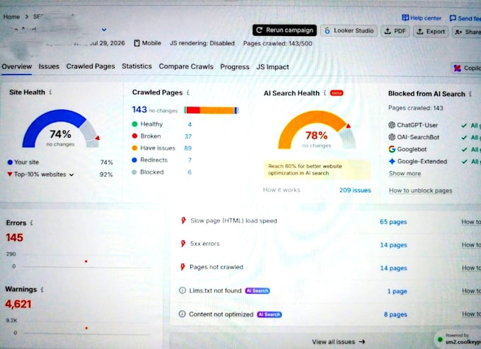 do website on page SEO, technical audit and content optimization