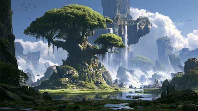 fantasy landscapes, illustration and environment