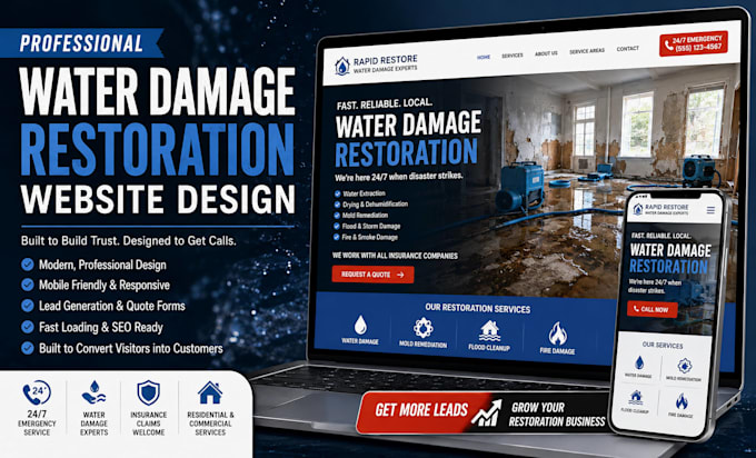 design a water damage restoration website