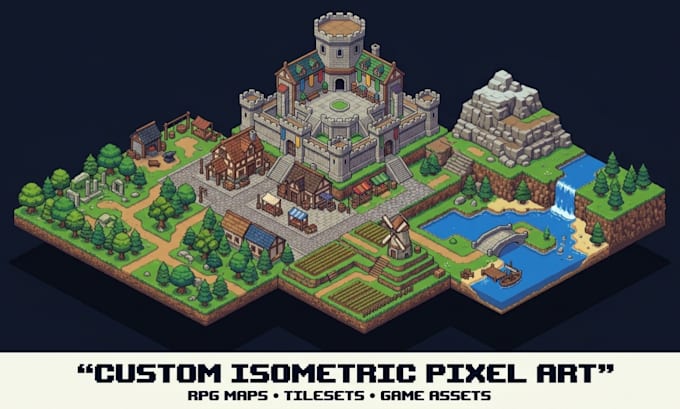 do isometric pixel art tilemap tileset 2d game asset rpg background environment