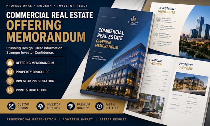 design a commercial real estate offering memorandum