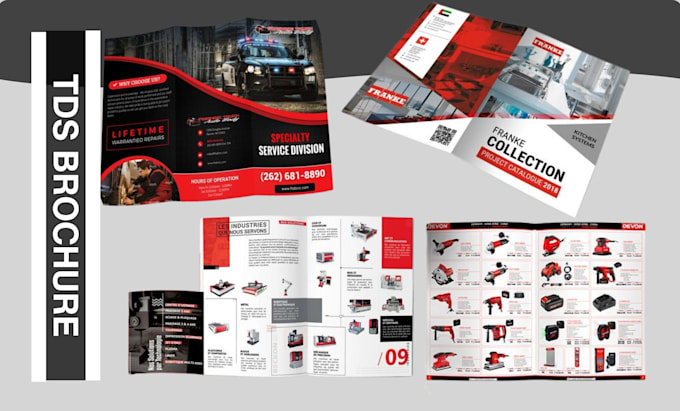 design industrial brochure, installation guide, technical data sheet, booklet