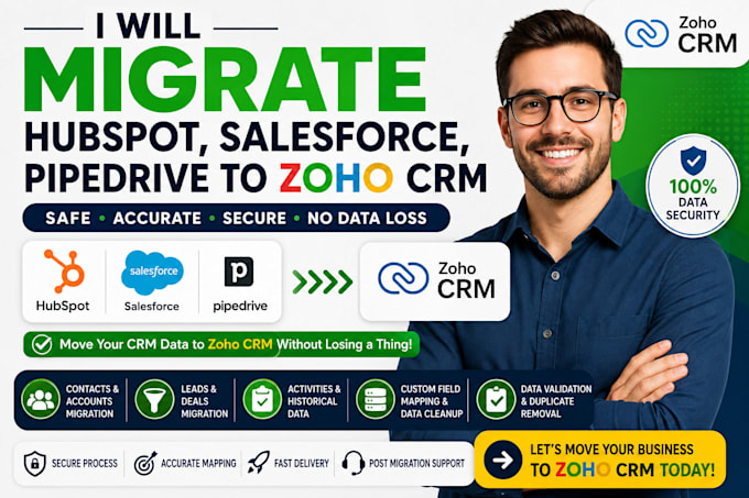 migrate hubspot, salesforce, pipedrive to zoho CRM