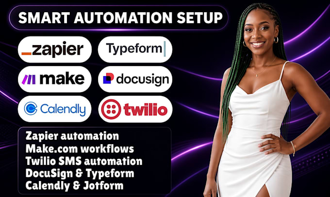 setup zapier make twilio docusign slack calendly jotform typeform stripe