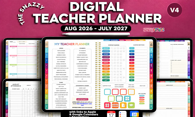 design teacher lesson planner for goodnotes