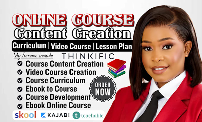 create online course content, curriculum, course development and video course