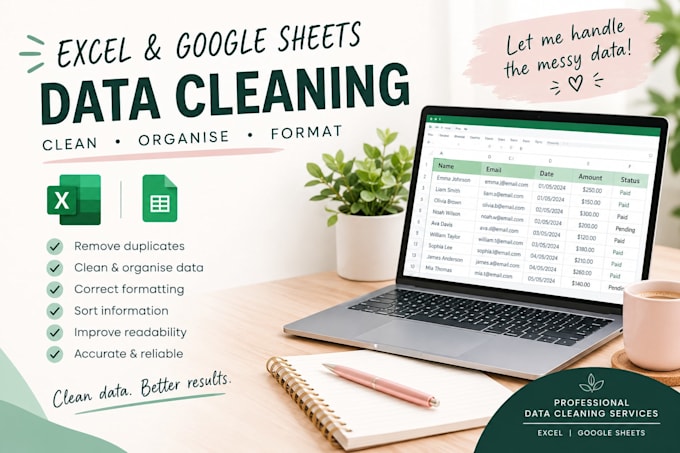 spreadsheet cleanup and organisation