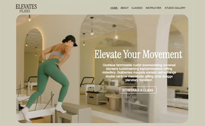 design squarespace pilates studio website barre studio fitness studio website