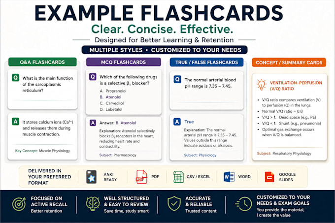 turn your study materials into effective flashcards and summaries
