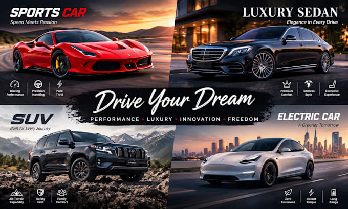 design premium product posters and promotional graphics