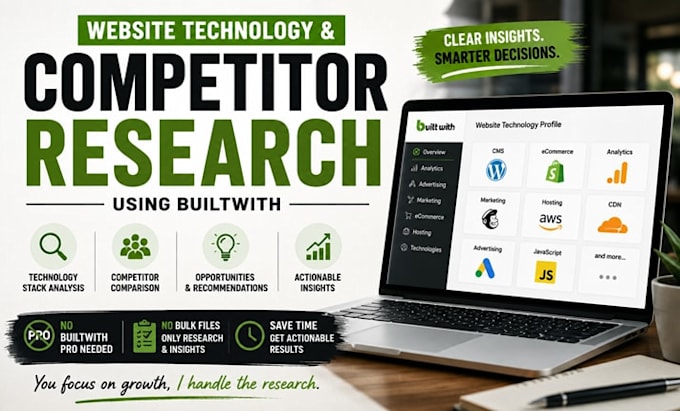 research website technology and competitors using builtwith