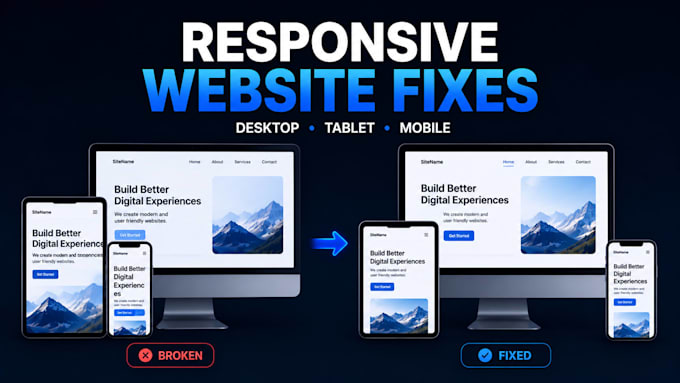 fix website bugs, CSS, js, react and responsive issues