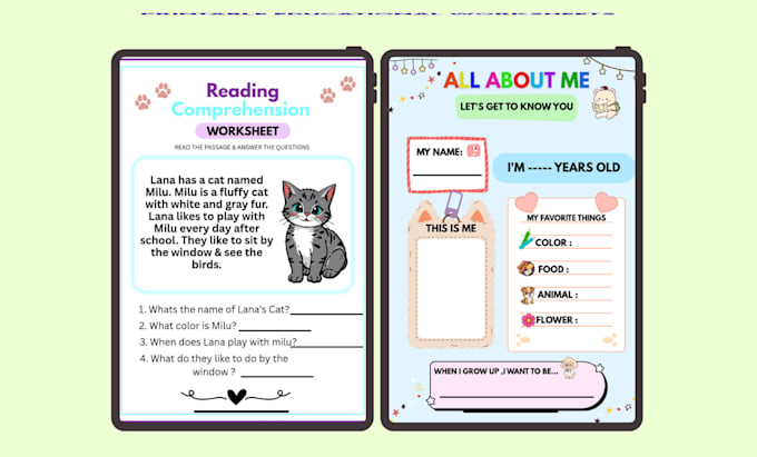 design printable educational worksheets for kids in canva