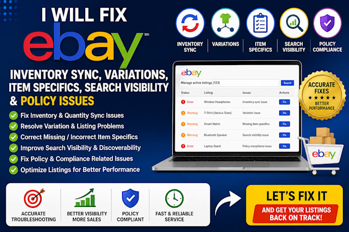 fix inventory sync variation item specifics search visibility policies sync ebay