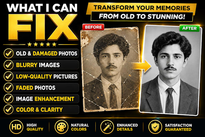 restore old photos, fix blurry images and enhance photo quality