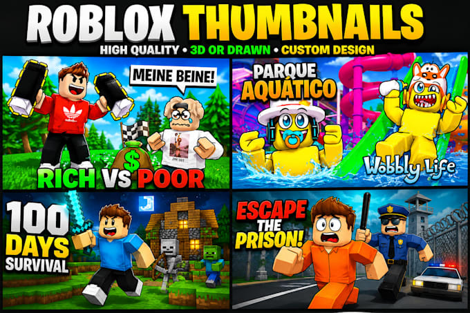 create viral minecraft, roblox and gaming thumbnails