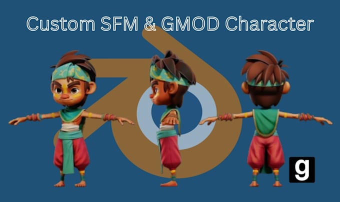 port or create 3d character for sfm gmod l4d2 tf2 cs2 source engine playermodel