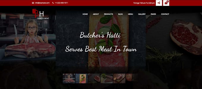 create meat farm butcher and seafood store website