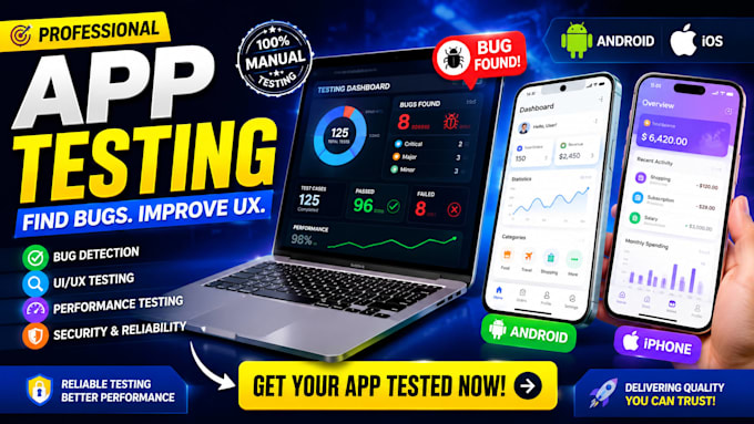 do user testing website review ios andriod app testing and give detailed report