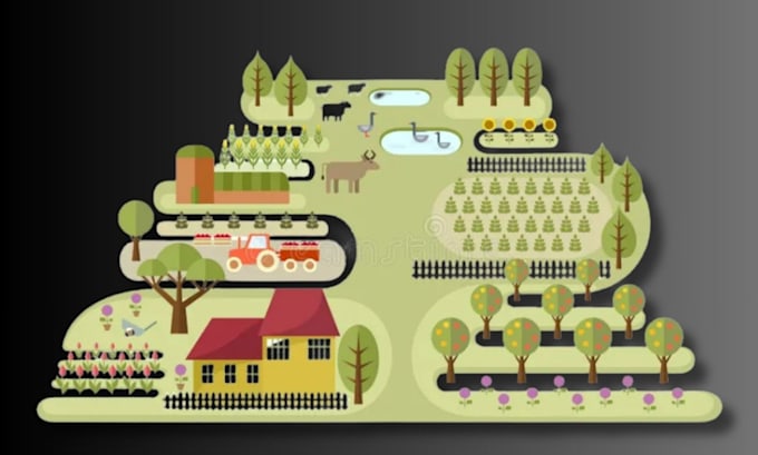 design unique vector map design isometric map flat hand drawn map illustration