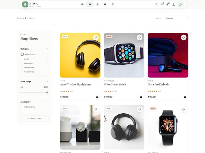 design a modern shopify store website