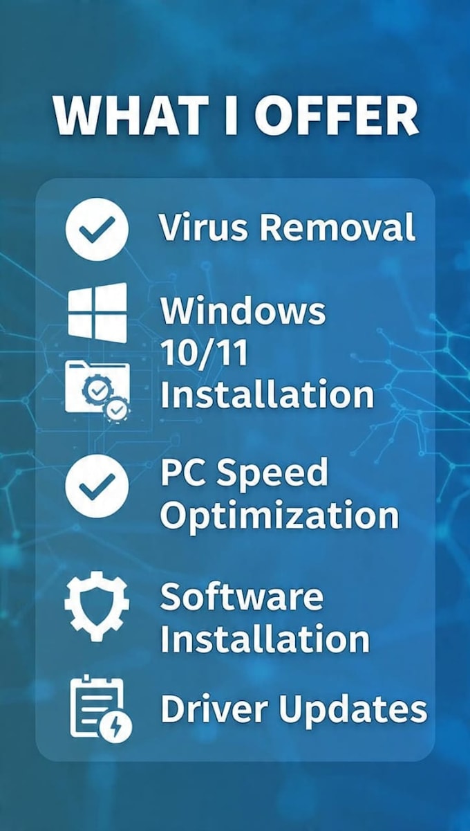 fix pc  problems and  install windows for you