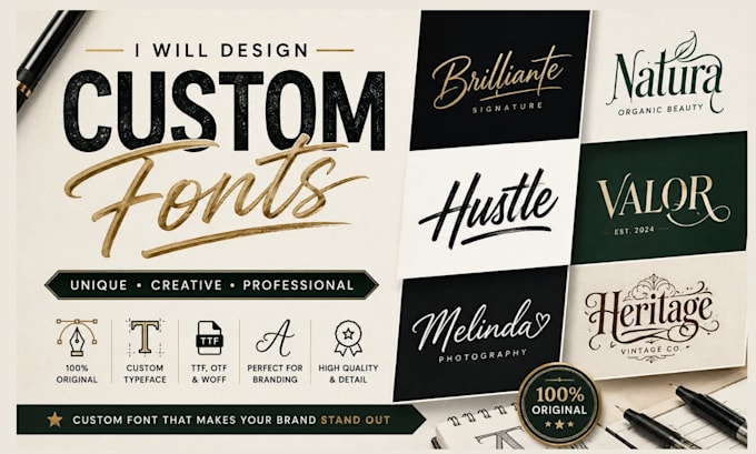 design a custom font typeface typography lettering and font logo